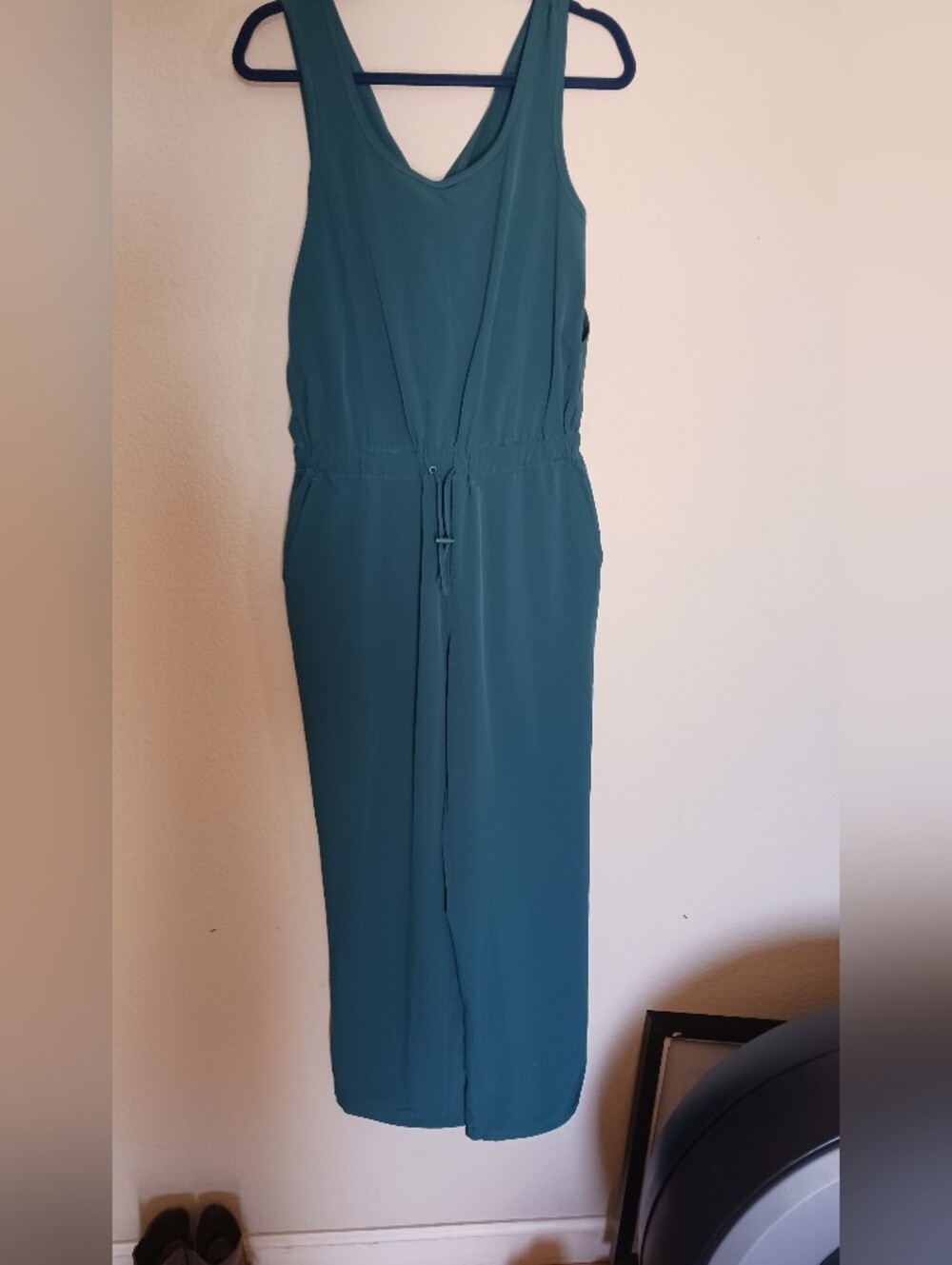 Mondetta Teal Green V-Neck Sleeveless Maxi Jumpsuit